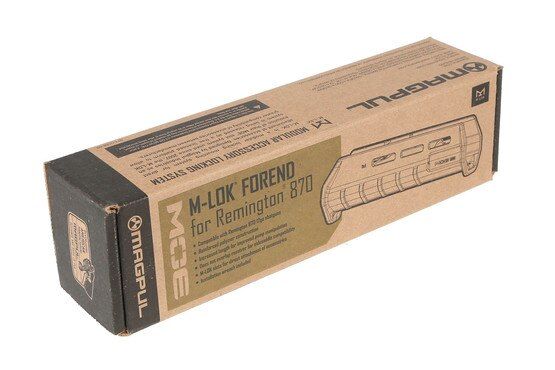 The Mossberg Magpul M-LOK forend does not overlap the receiver to allow the use of side saddles